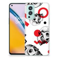 Silicone Back Case OnePlus Nord 2 5G Skull Red