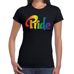 Pride gaypride shirt zwart voor dames