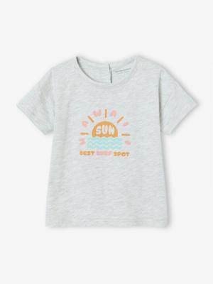 T-shirt met Hawai-print voor baby gemêleerd grijs