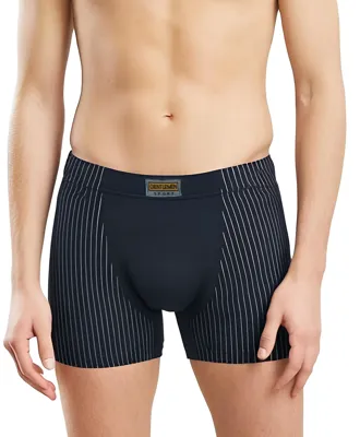Heren Boxershort smal streepje - Elastisch katoenen heren ondergoed - onderbroek - zwart, blau