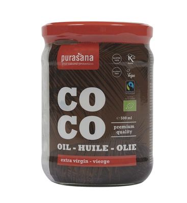 Purasana Kokosolie extra virgin/huile de coco vegan bio (500 ml)