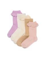 HEMA Kindersokken broderie - 5 paar oudroze (oudroze)