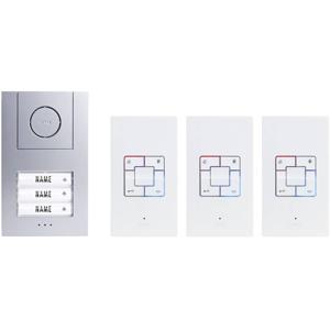 m-e modern-electronics Vistus AD ALU 4030 S Vistus Complete set voor Deurintercom Kabelgebonden Driegezinswoning Zilver