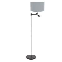 Steinhauer VloerlampStang zwart met kap lichtblauw en extra led - 3948ZW