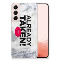 Samsung Galaxy S22 | Siliconen hoesje | met naam Already Taken White Samsung Galaxy S22 | Siliconen hoesje | met naam Already Taken White