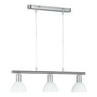 Trio Landelijke HanglampDallas 3-lichts wit met nikkel - R335110307