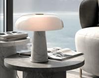 Tafellamp &apos;Glossy&apos; marmer opaal glas modern 32 cm DFTP