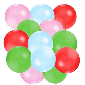 Bellatio Decorations - 12x groot formaat ballonnen - rood/roze/blauw/groen - Diameter 60 cm