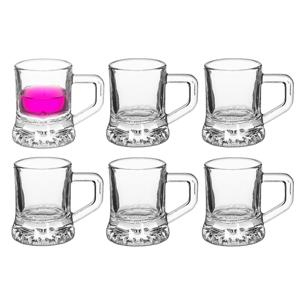 Alessandro Shotglaasjes Jarrita Praga - 4x - 6 stuks - met oor - glas - 3 x 5 x 4 cm - 30 ml