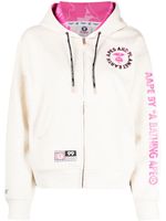 AAPE BY *A BATHING APE® hoodie zippé à logo imprimé - Blanc