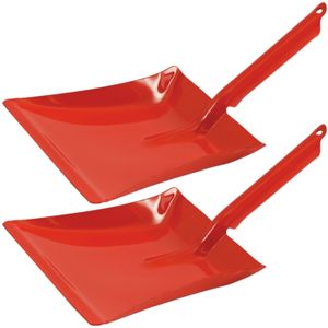 2x stuks kinder stofblikken rood van metaal 13 x 10 cm.