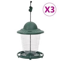VidaXL Vogelvoeders 3 st 13x13x17 cm donkergroen VidaXL Vogelvoeders 3 st 13x13x17 cm donkergroen