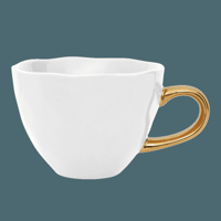 Good Morning kop Cappuccino / Thee Ø11 cm - Wit (set van 4)
