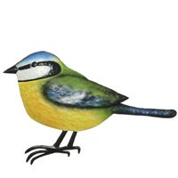 Decoratie vogel/muurvogel Pimpelmees voor in de tuin 38 cm Decoratie vogel/muurvogel Pimpelmees voor in de tuin 38 cm