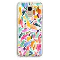 Watercolor Brushstrokes: Samsung Galaxy J6 (2018) Transparant Hoesje