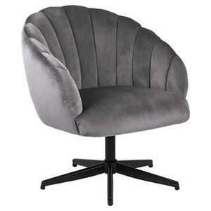 Fauteuil Dana - fluweel - donkergrijs - Leen Bakker