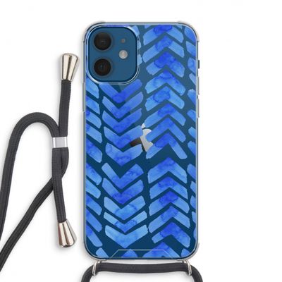 Blauwe pijlen: iPhone 12 Transparant Hoesje met koord