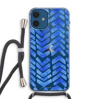 Blauwe pijlen: iPhone 12 Transparant Hoesje met koord Blauwe pijlen: iPhone 12 Transparant Hoesje met koord