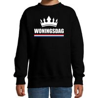 Koningsdag sweater Woningsdag zwart voor kinderen - thumbnail