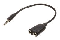 Valueline VLAP22100B02 Jack Stereo Audio Verdeelkabel 3,5 mm Mannelijk - 2x 3,5 mm Vrouwelijk 0,20 M Zwart