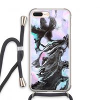 Pastel zwart: iPhone 8 Plus Transparant Hoesje met koord