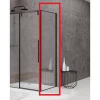 Van Rijn Products ST06 Vaste Wand - 70x200cm - Helder glas - dikte 8mm - tbv hoekcabine - muurprofiel - Zwart ST0635070ZWW