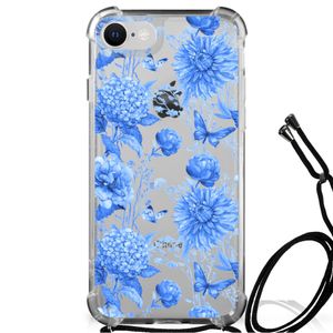 Case voor iPhone SE 2022 | 2020 | 8 | 7 Flowers Blue