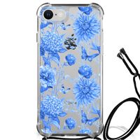 Case voor iPhone SE 2022 | 2020 | 8 | 7 Flowers Blue - thumbnail