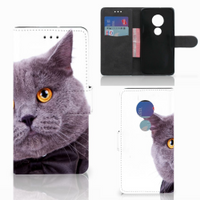 Motorola Moto G7 Play Telefoonhoesje met Pasjes Kat - thumbnail