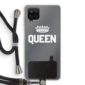 Queen zwart: Samsung Galaxy A12 Transparant Hoesje met koord