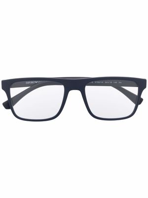 Emporio Armani lunettes de soleil à monture rectangulaire - Bleu