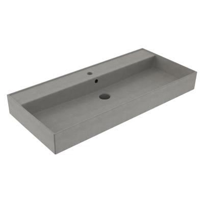 Wastafel Sanilux Edge Keramiek 100 1 Kraangat Warm Beton Sanilux