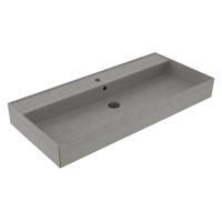 Wastafel Sanilux Edge Keramiek 100 1 Kraangat Warm Beton Sanilux
