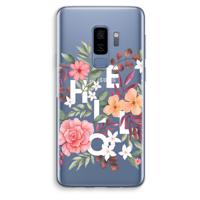 Hello in flowers: Samsung Galaxy S9 Plus Transparant Hoesje - thumbnail