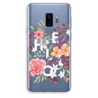 Hello in flowers: Samsung Galaxy S9 Plus Transparant Hoesje