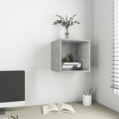 Wandkast 37x37x37 cm bewerkt hout betongrijs