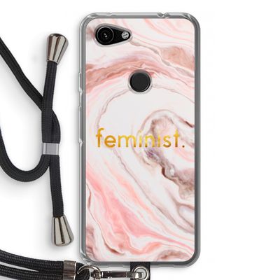 Feminist: Pixel 3a Transparant Hoesje met koord
