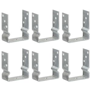 VidaXL Grondankers 6 st 12x6x15 cm gegalvaniseerd staal zilverkleurig
