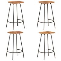 Barkrukken 4 st massief acaciahout