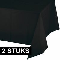 2x Halloween tafelkleden zwart 274 x 137 cm   -