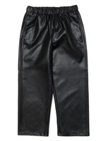 MM6 Maison Margiela Kids pantalon en cuir artificiel à coupe droite - Noir - thumbnail