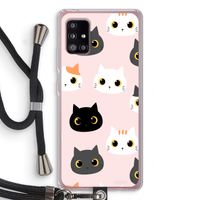 Katten: Samsung Galaxy A51 5G Transparant Hoesje met koord