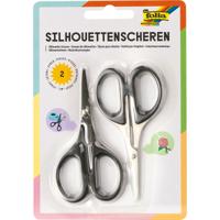 Folia silhouetschaar, ft 10,5 cm, scherpe punt, zwart, blister van 2 stuks