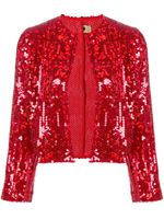 Comme Des Garçons Pre-Owned veste crop à sequins brodés - Rouge - thumbnail