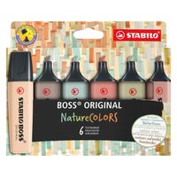 Stabilo boss naturecolors etui markeerstiften, 6st.