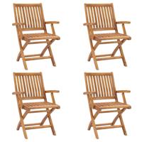 Tuinstoelen 4 st inklapbaar massief teakhout