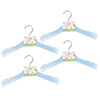 Blauwe stevige houten kledinghangers voor kinderen 24x stuks