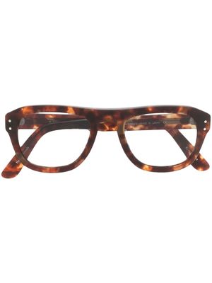 YELLOW PLUS lunettes de vue carrées à effet écailles de tortue - Marron