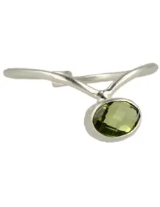 Edelsteen Ring Peridoot - 925 Zilver - V-ring