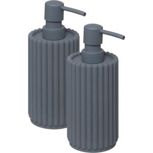 5five Zeeppompje/zeepdispenser - 2x - Roman - antraciet - 350 ml